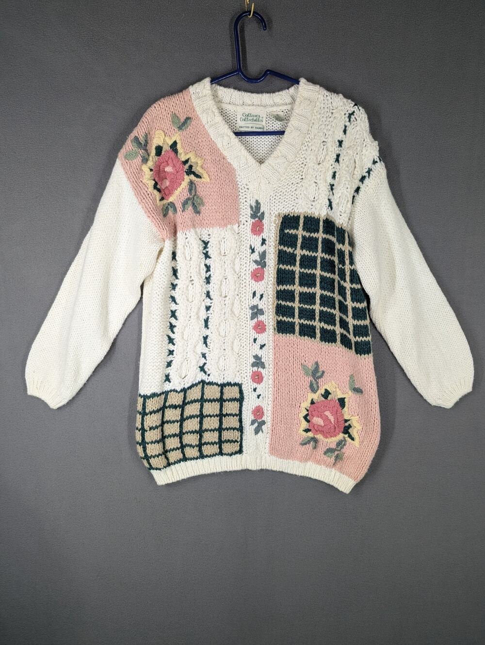 Vintage Colleen's Collectables Sweater Womens Small Oversized V-Neck Grannycore